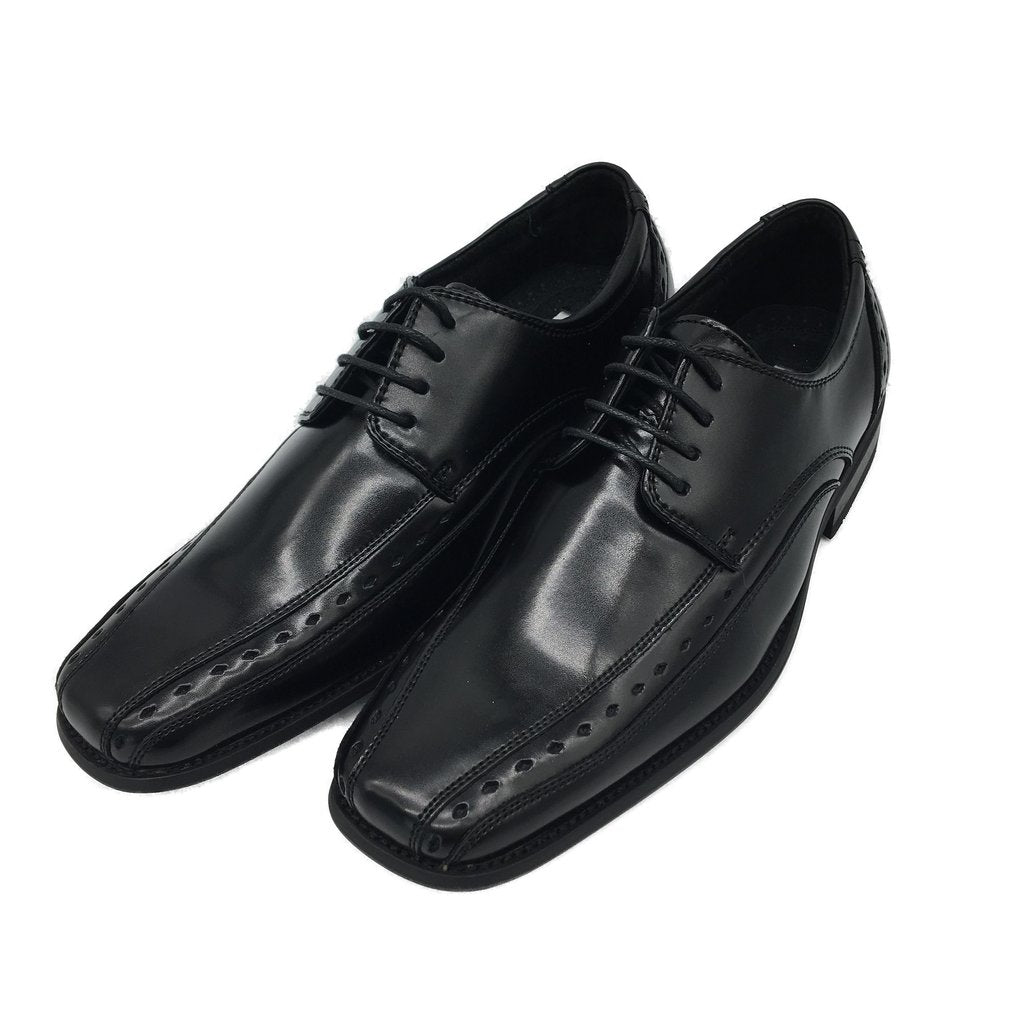 Enzo Capaldi Mens Black Leather Look Formal Shoes Size 41 NEW