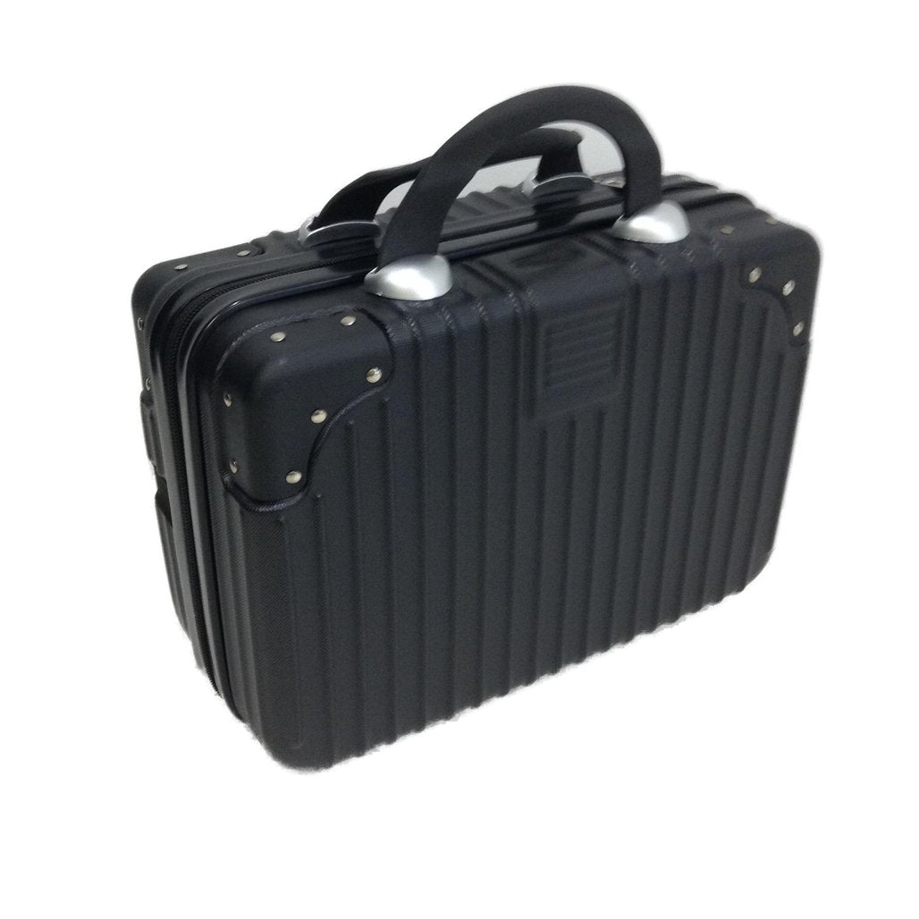 Black Carry On Storage Mini-Suitcase With Handles 32 x 22 15cm NEW