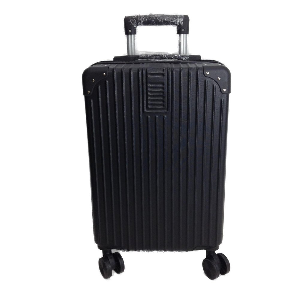 Black Carry On Telescopic Handle Spinner Wheeled Suitcase 46cm NEW