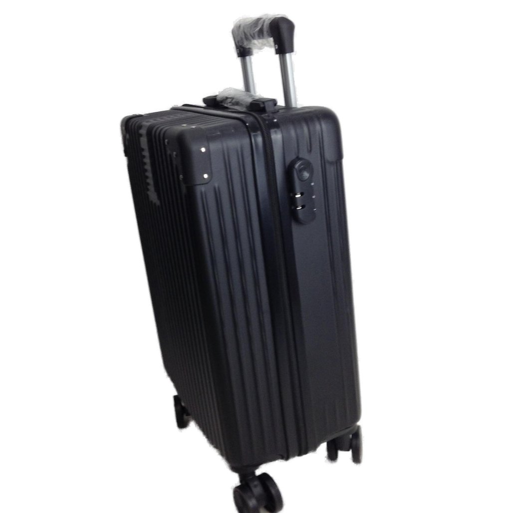 Black Carry On Telescopic Handle Spinner Wheeled Suitcase 46cm NEW