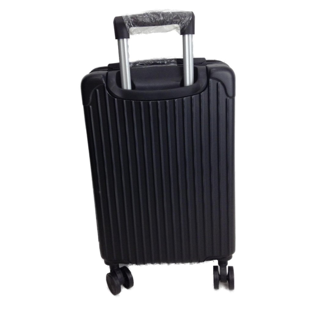 Black Carry On Telescopic Handle Spinner Wheeled Suitcase 46cm NEW