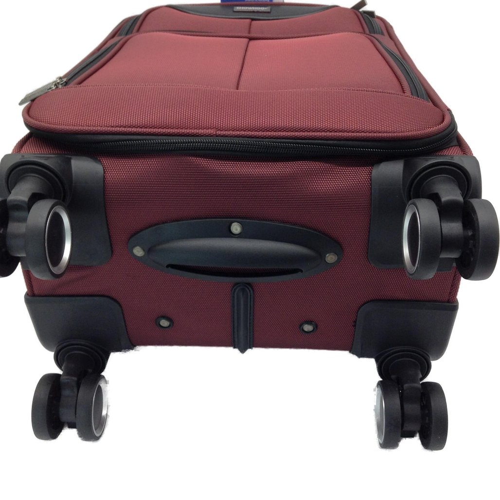 Showkoo 50cm Red Wine Cloth Wheeled Carry On Suitcase NEW