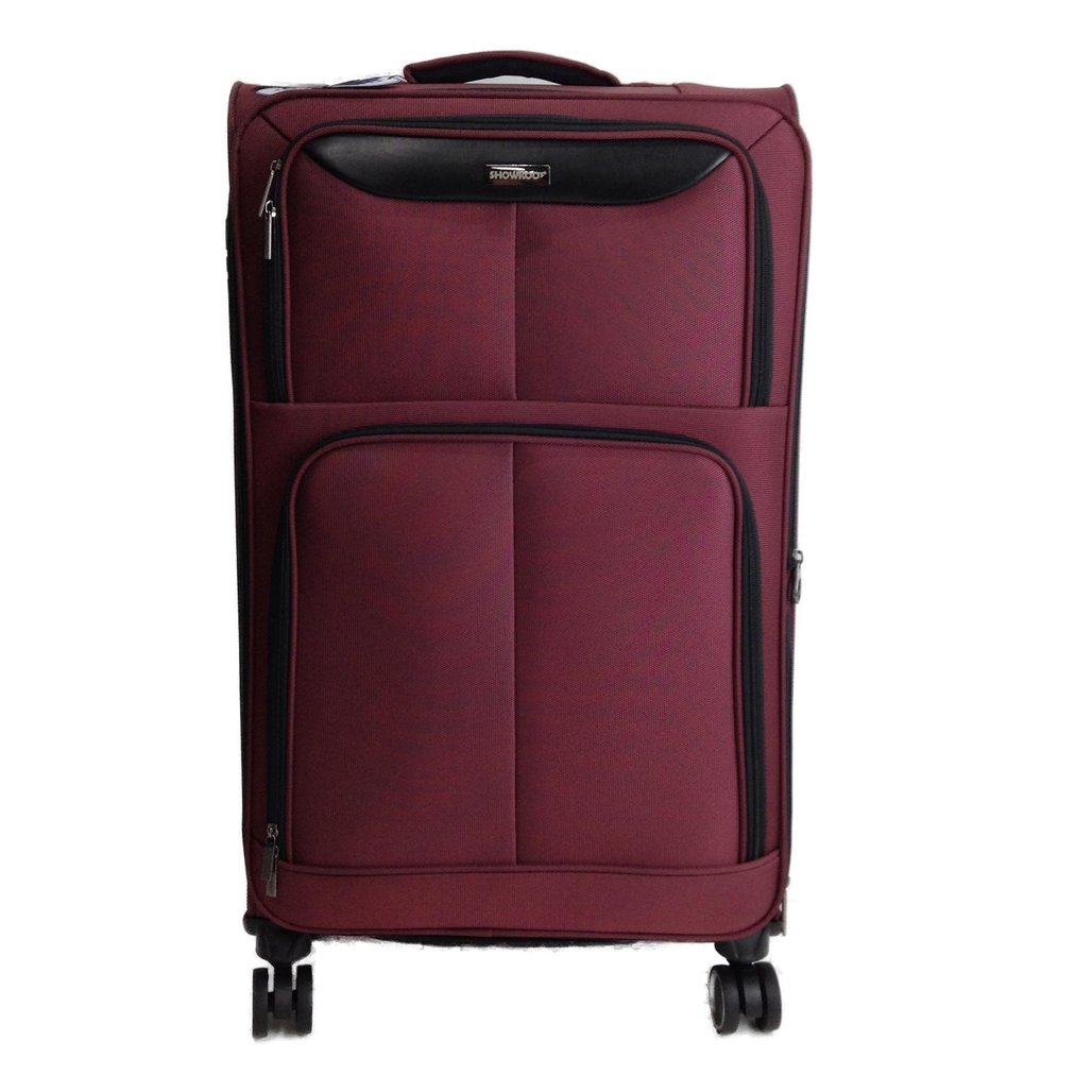 Showkoo 72cm Red Wine Cloth Spinner Wheeled XL Suitcase NEW