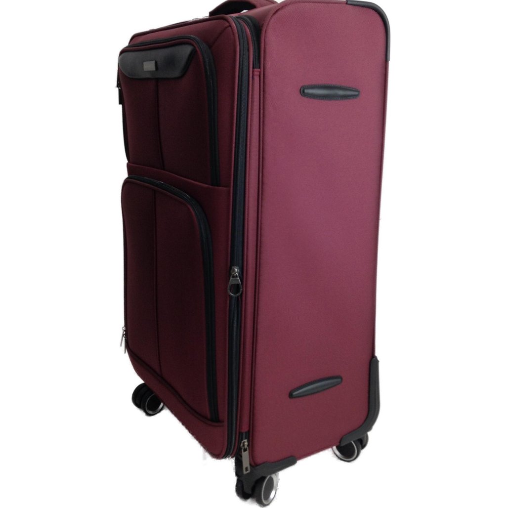 Showkoo 72cm Red Wine Cloth Spinner Wheeled XL Suitcase NEW