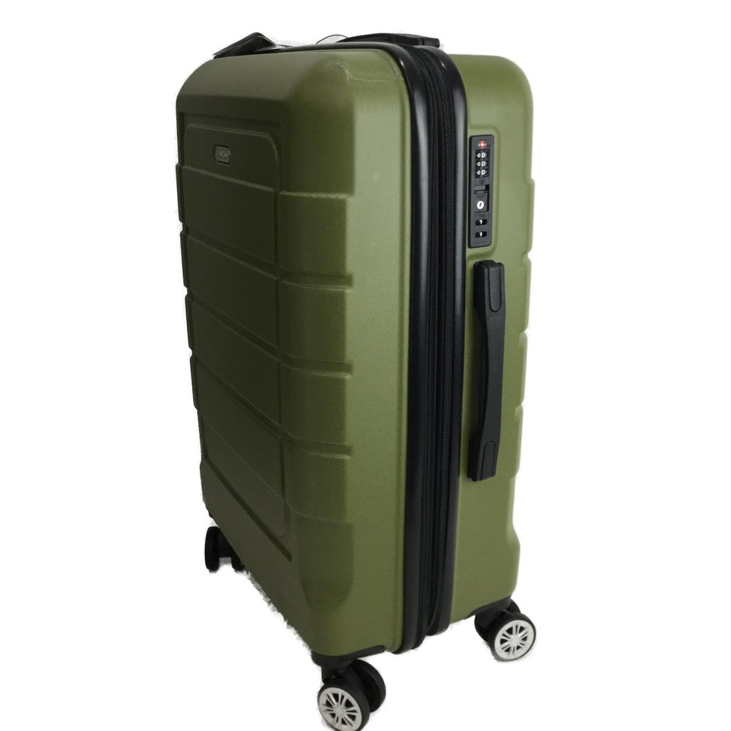 Showkoo 58cm Army Green Spinner Wheeled Telelscopic Handled Suitcase NEW