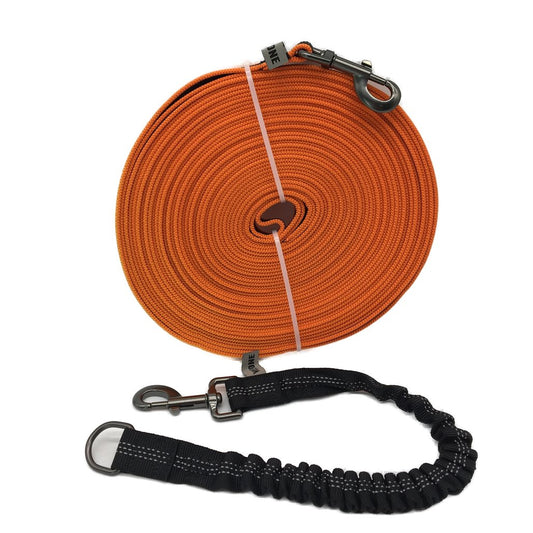 Wolfone 15 m Orange Rubberised Training Dog Leash Set NEW