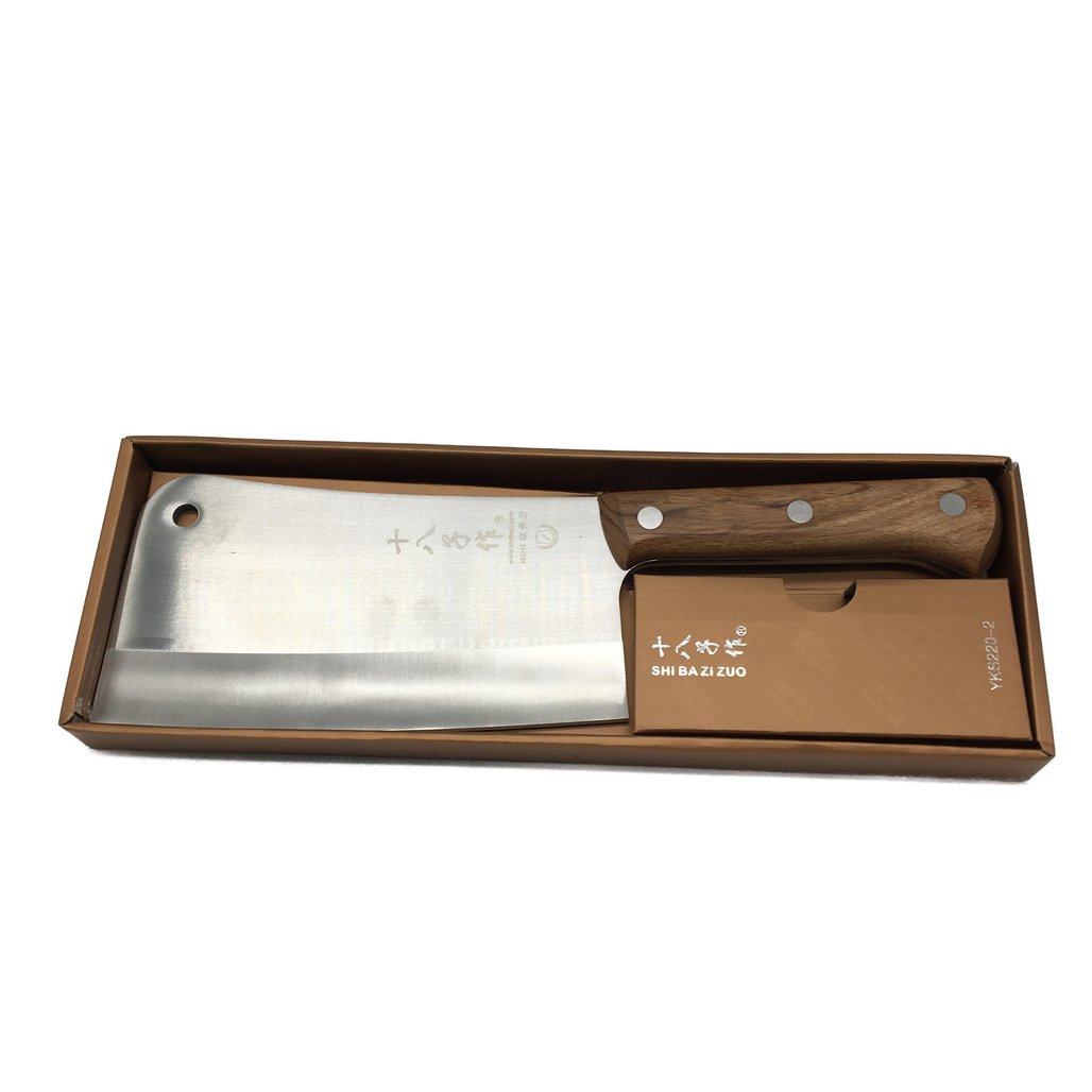 Shi Ba Zi Zuo Heavy Duty Stainless Steel Bone Cleaver YKS220-2 NEW