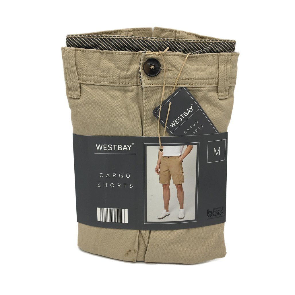 Westbay Mens Beige Cargo Cotton Shorts Size M NEW