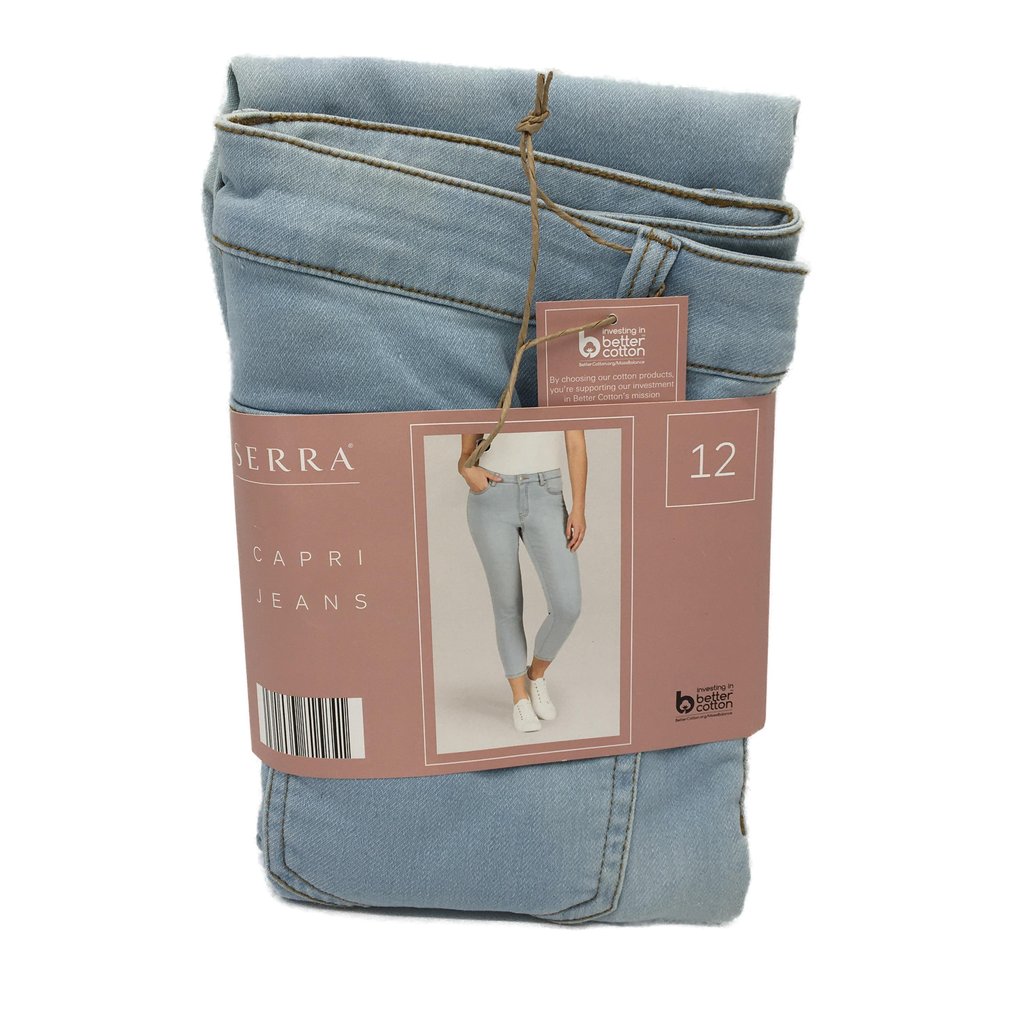 Serra Womens Capri Light Blue Skinny Cotton Jeans Size 12 NEW