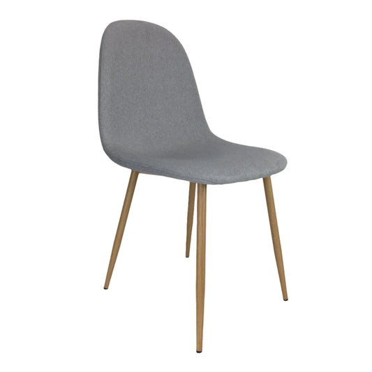 Premium Grey Cloth & Metal Timber Look Office Single Chair DEMO