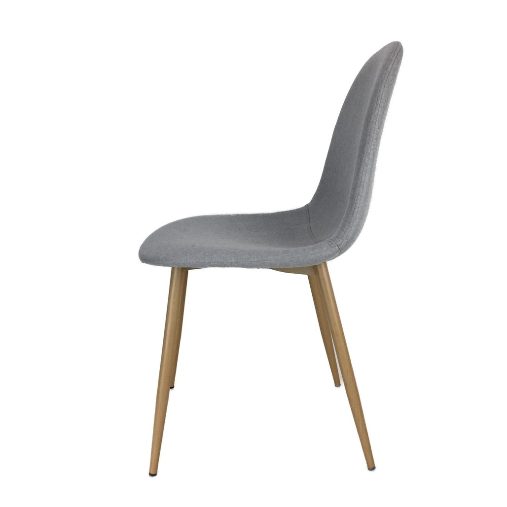 Premium Grey Cloth & Metal Timber Look Office Single Chair DEMO