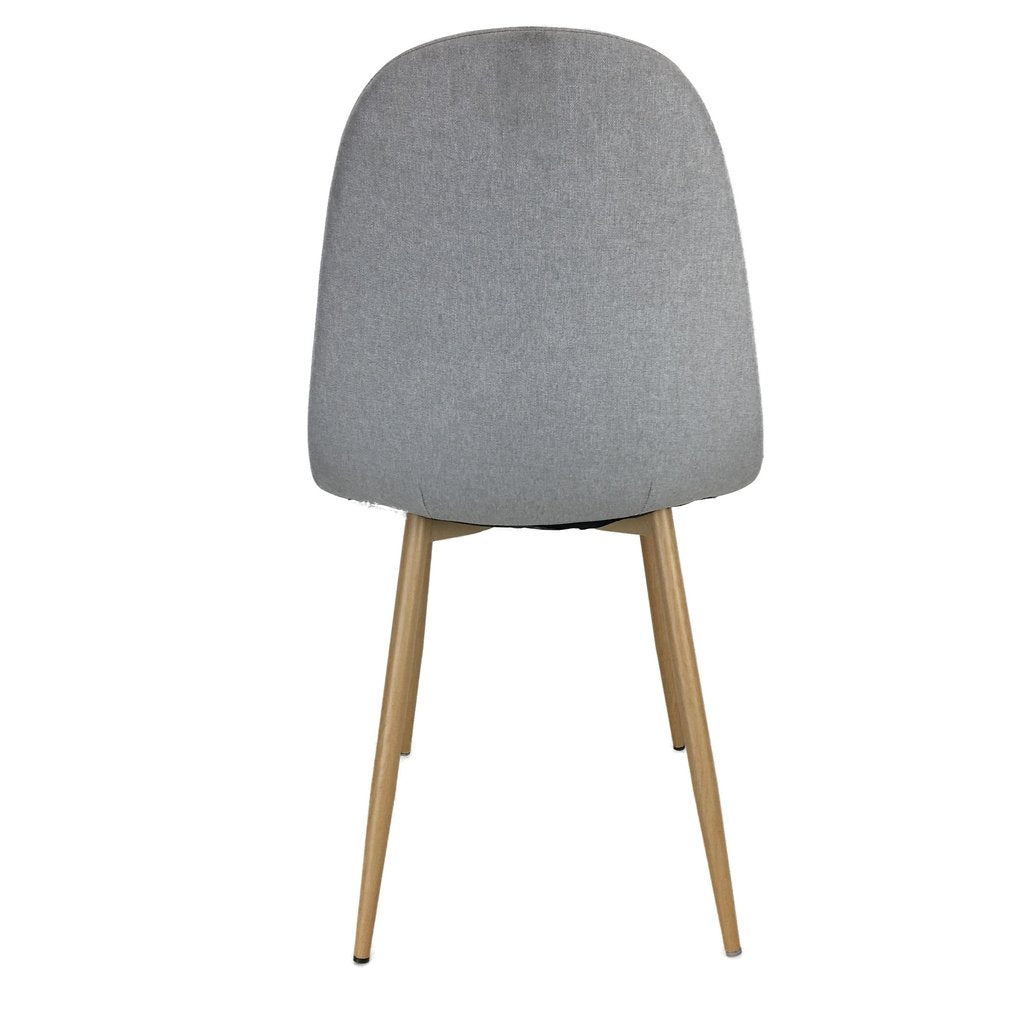 Premium Grey Cloth & Metal Timber Look Office Single Chair DEMO