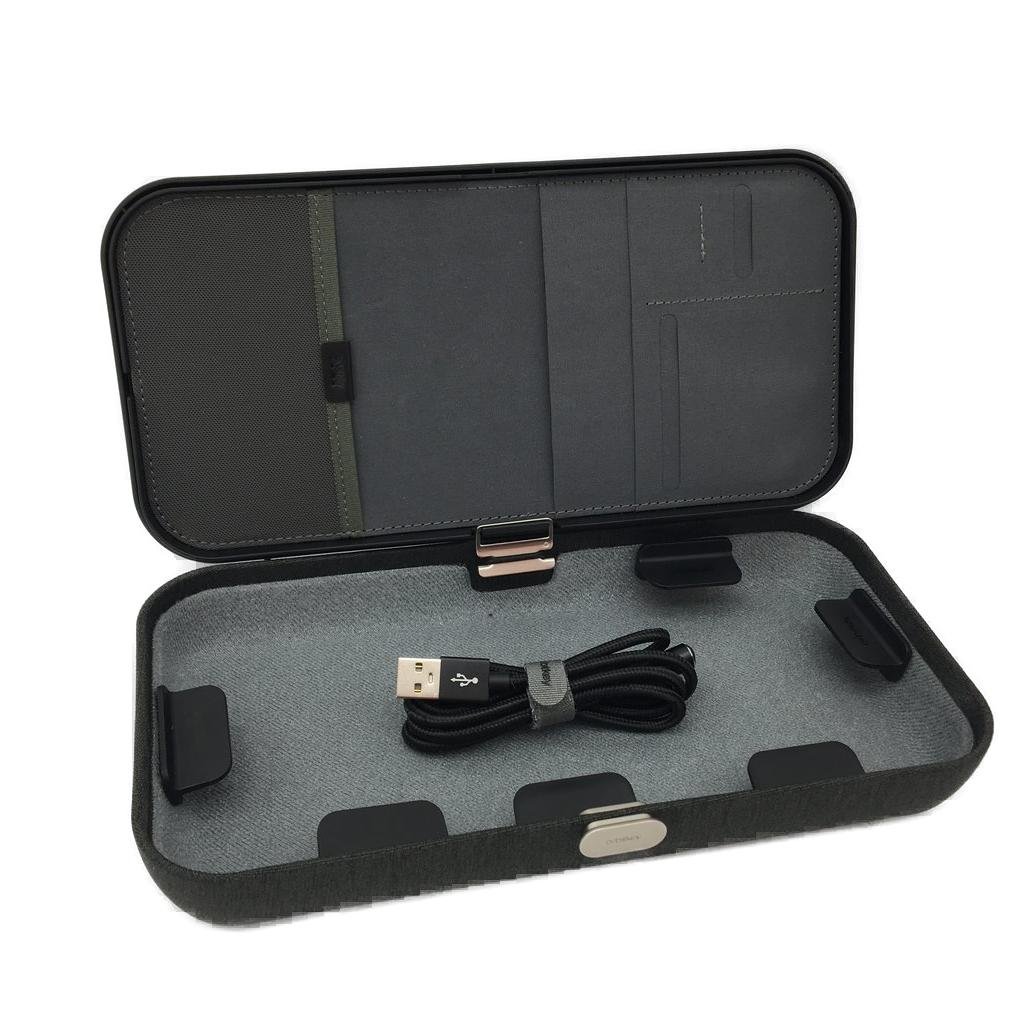 Orbitkey Black Portable Desk Organiser with In-Built Wireless Charher NEW