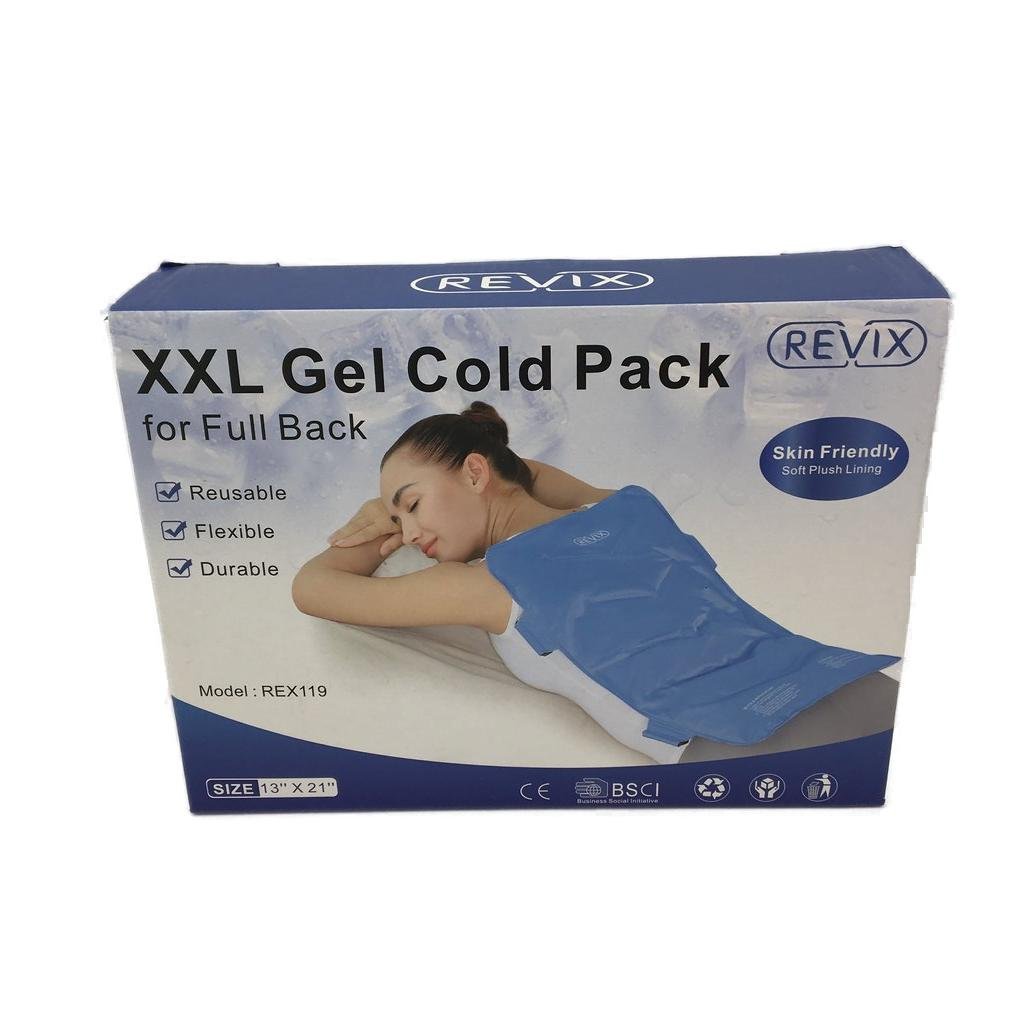 Revix Reusable Black Gel Cold Pack for Full Back Rex 119 Size XXL NEW