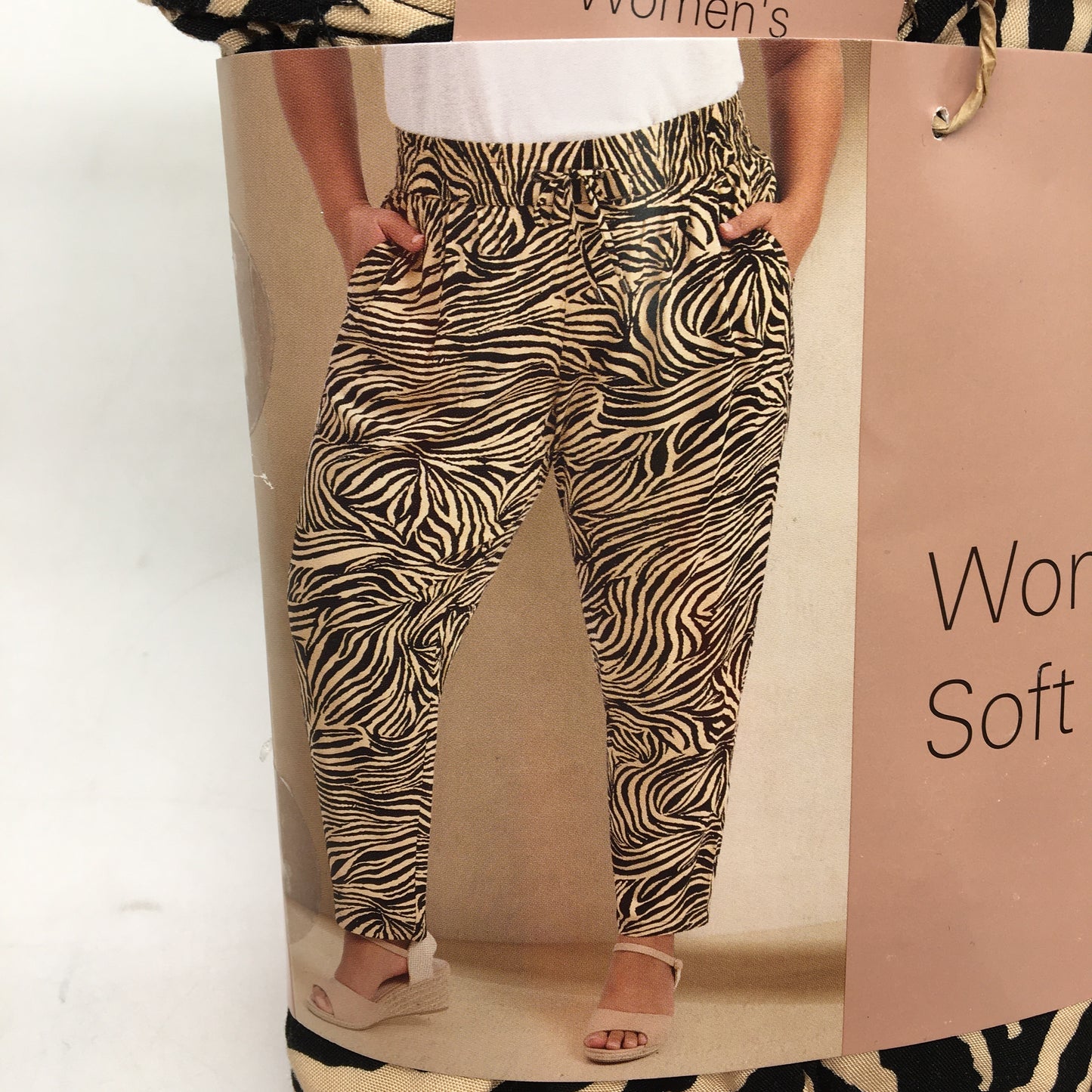 Serra Black & Beige Zebra Print Soft Loungewear Pants Ladies Plus Size 16+ NEW