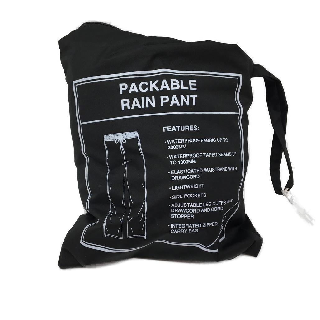 Crane Performance Black Packable Rain Pants Mens Size Small NEW