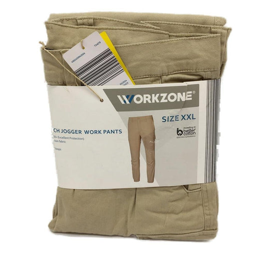 Workzone Beige Stretch Jogger Work Pants Mens Size 2XL NEW