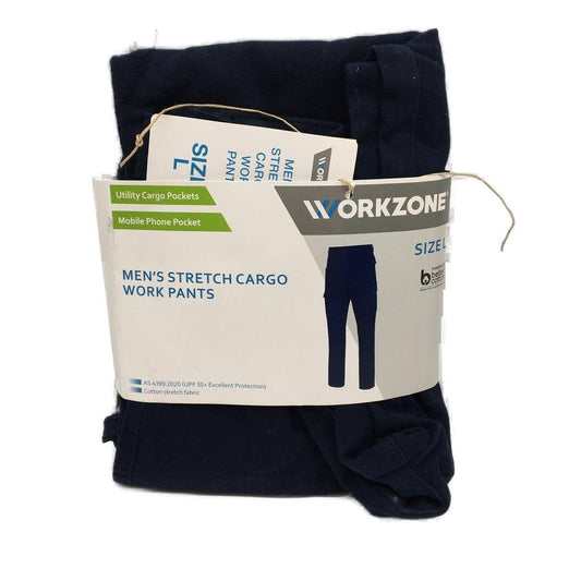 Workzone Navy Stretch Cargo Work Pants Mens Size Large NEW