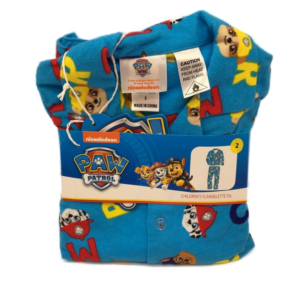 Licensed Paw Patrol Blue Children Fleece PJs Size 2 NEW