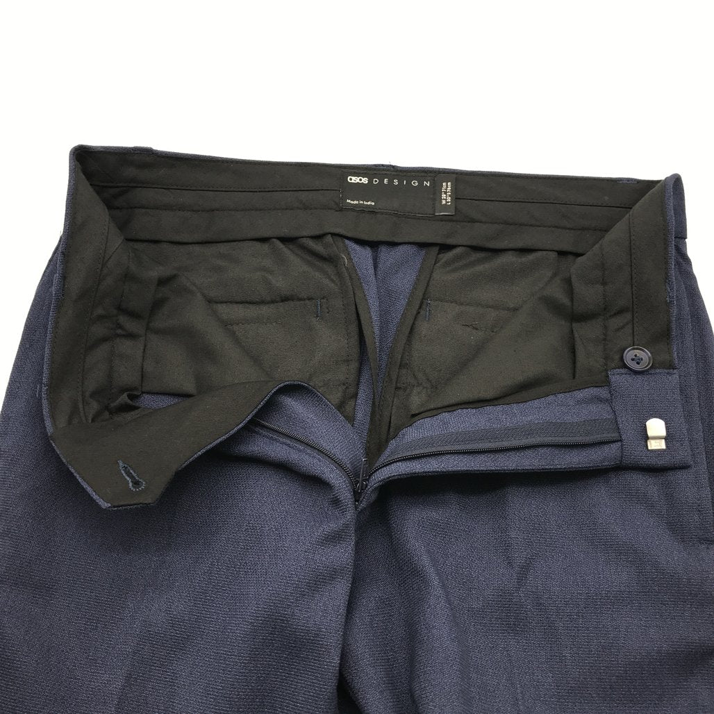 Asos Design Classic Dark Blue Mens Trousers Size 28 NEW