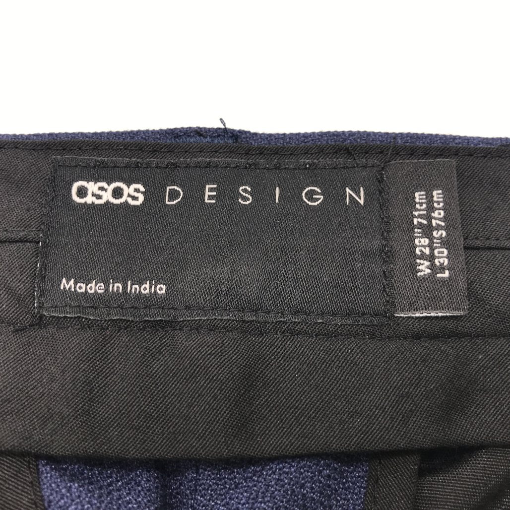 Asos Design Classic Dark Blue Mens Trousers Size 28 NEW