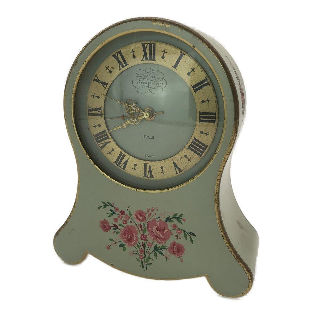 Petite Neuchateloisen Jaeger Swiss Wind Up Mantle Clock VINTAGE