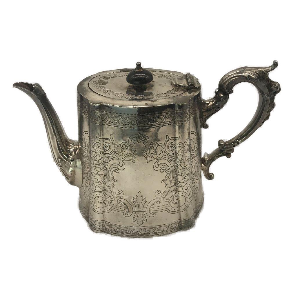 Britanold 7184 Silver Plated Teapot with Ornate Handle Vintage