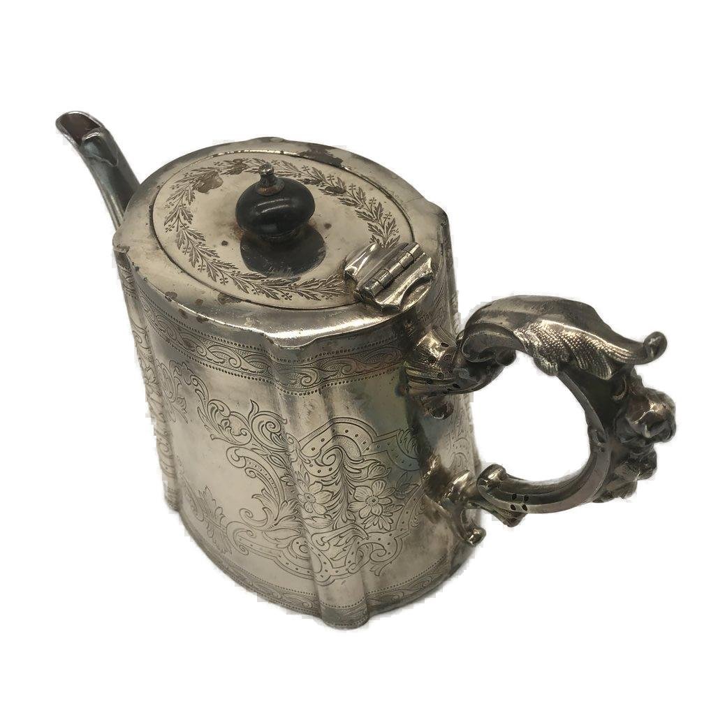 Britanold 7184 Silver Plated Teapot with Ornate Handle Vintage