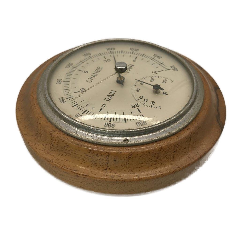 Timber Base Weather & Temperature Barometer VINTAGE