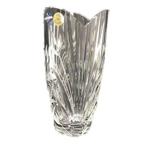 Bohemia Cut Lead Crystal Paradise Czech Republic Flower Vase VINTAGE