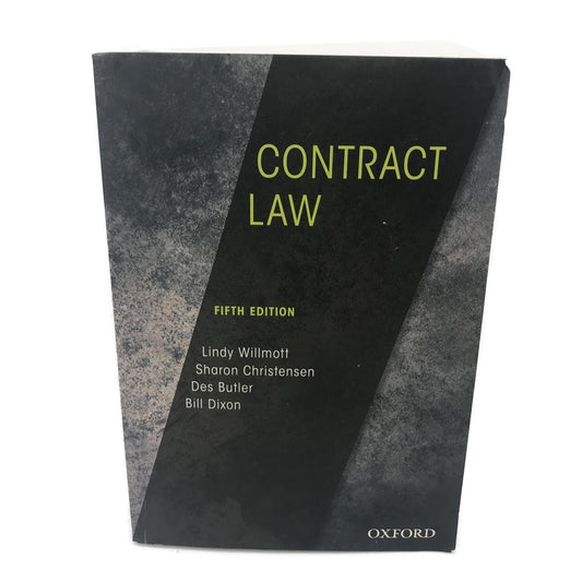 Contract Law Fifth Edition by Lindy Willmott Sharon Christensen Des Butler & Bill Dixon Paperback NEW