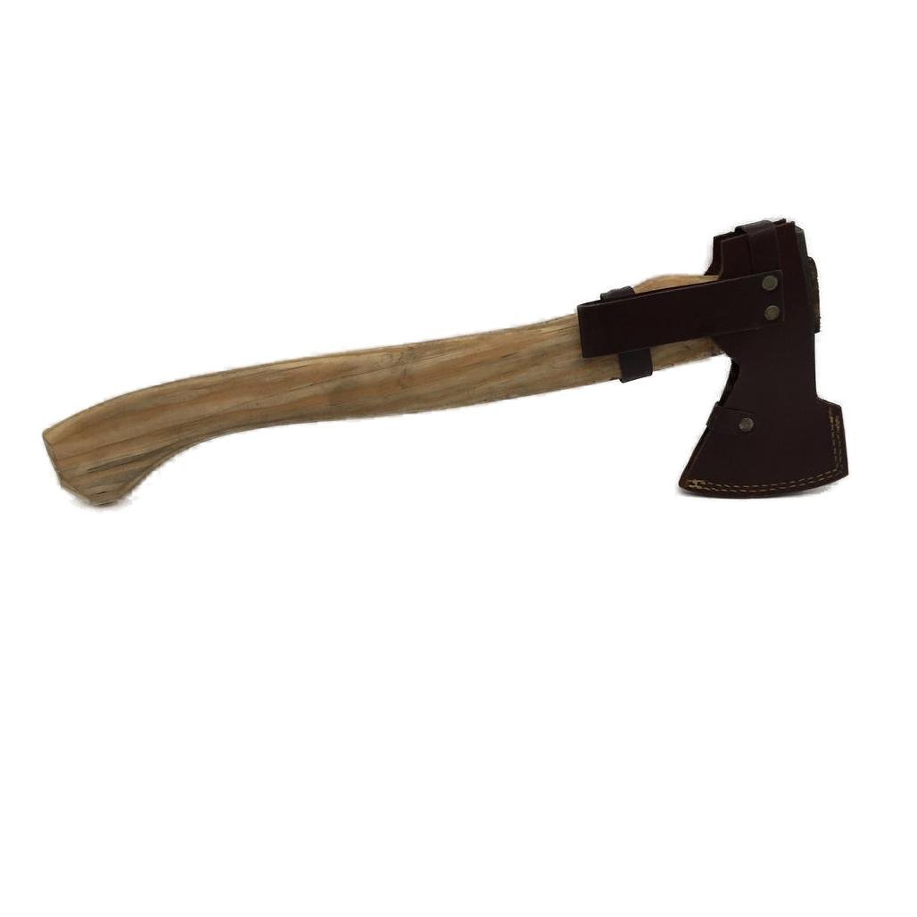 Survival Axe with Leather Cover and Wood Handle NEW