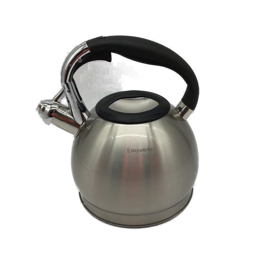 Easyworks Portable Stainless Whistlng Silver Kettle 2.3L NEW