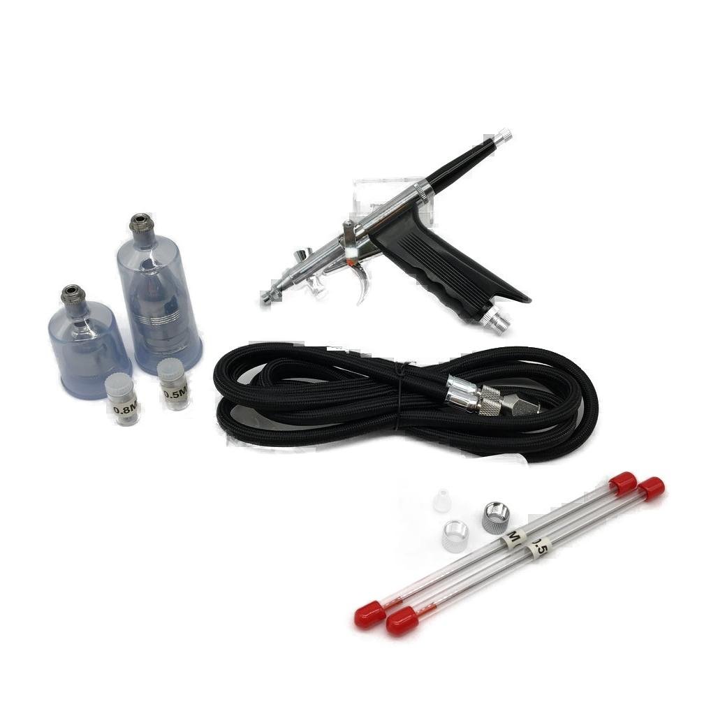 XDovet Dual Action Silver Airbrush Kit Painting Set for Tattoo and Makeup NEW