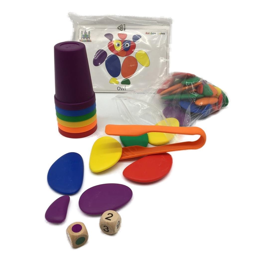 Duramega Kids Rainbow Stones with 20 Double Side Activity Cards NEW