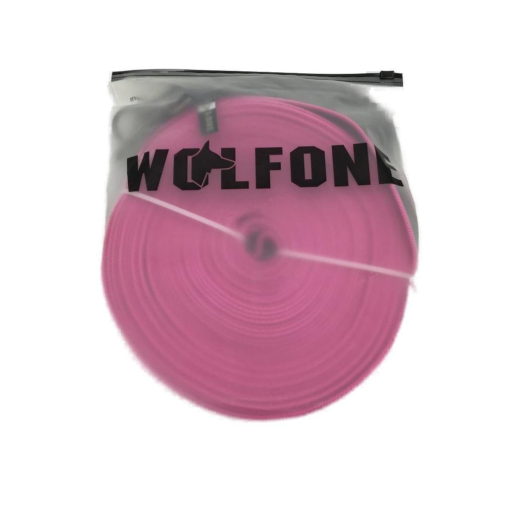 Wolfone 15 m Pink Rubberised Training Dog Leash Set NEW