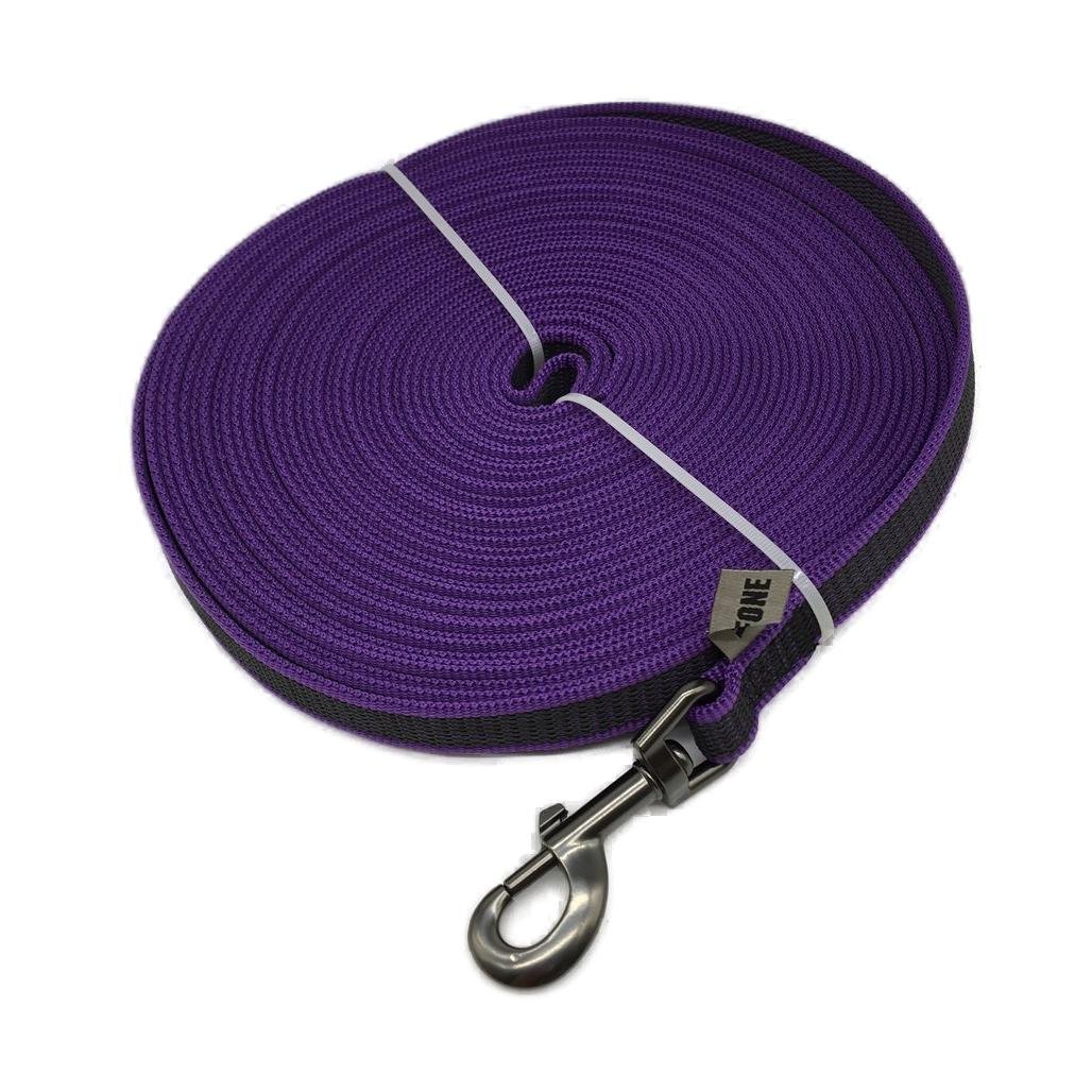 Wolfone 15 m Purple Rubberised Training Dog Leash Set NEW