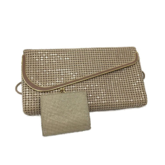 Beige Glow Mesh 31cm Hand Bag & Matching Purse VINTAGE