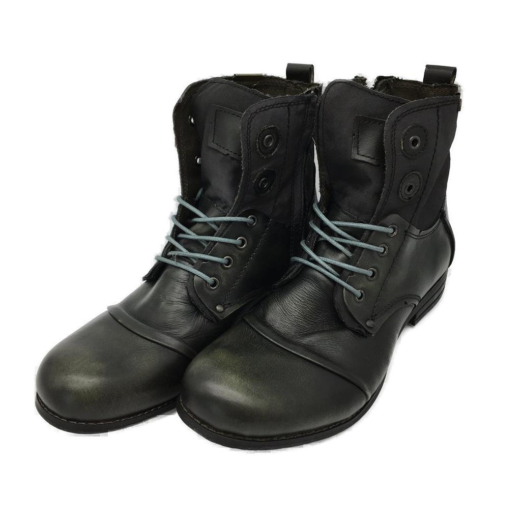 EOS Melbourne Bunker Black Army Biker Style Zipper Boots Ladies 41 NEW