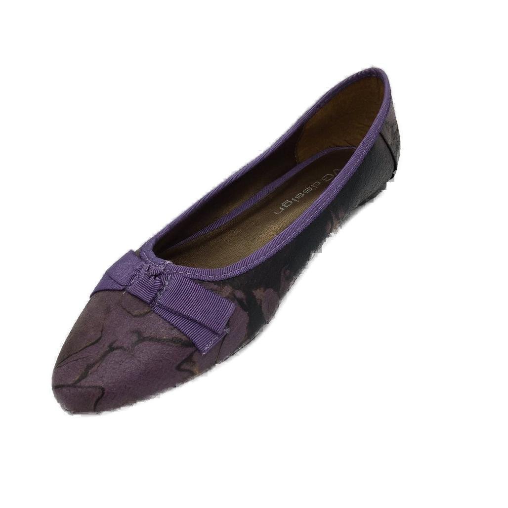 VG Design Kolage Purple Slip On Leather Look Ballet Flat Ladies Size 36 NEW