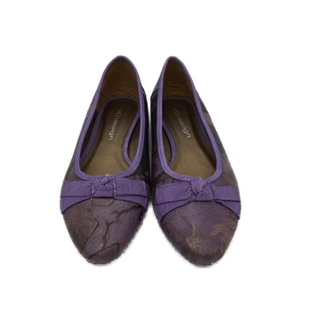 VG Design Kolage Purple Slip On Leather Look Ballet Flat Ladies Size 36 NEW