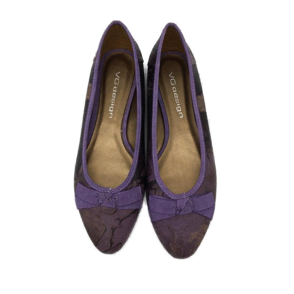 VG Design Kolage Purple Slip On Leather Look Ballet Flat Ladies Size 36 NEW