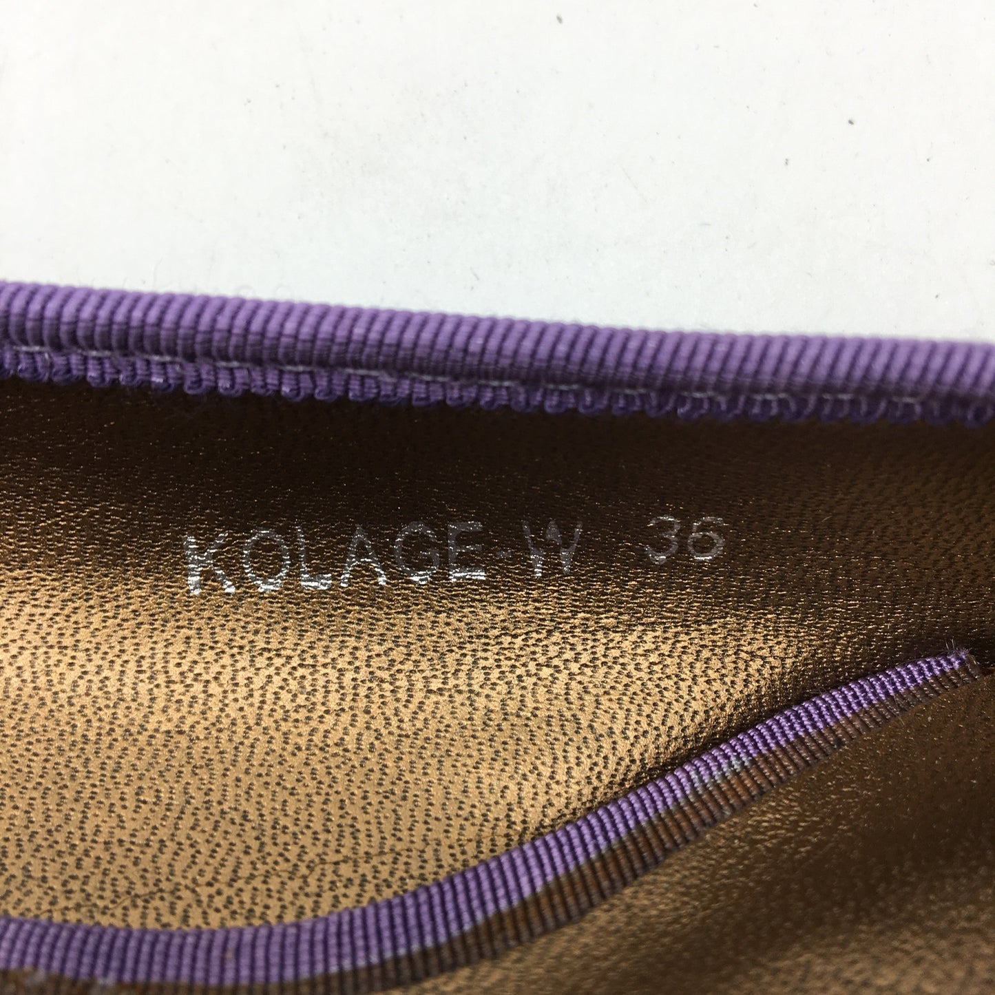 VG Design Kolage Purple Slip On Leather Look Ballet Flat Ladies Size 36 NEW