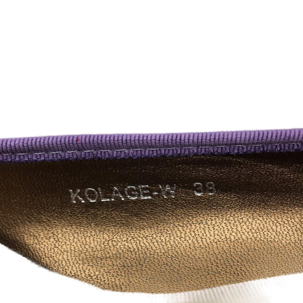 VG Design Kolage Purple Slip On Leather Look Ballet Flat Ladies Size 38 NEW