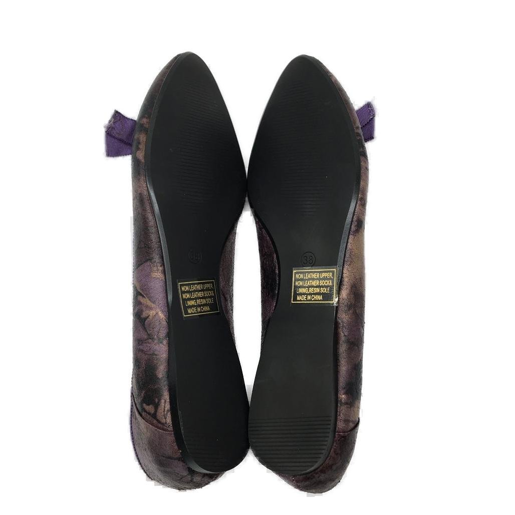 VG Design Kolage Purple Slip On Leather Look Ballet Flat Ladies Size 38 NEW