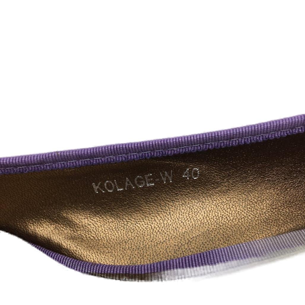 VG Design Kolage Purple Slip On Leather Look Ballet Flat Ladies Size 40 NEW