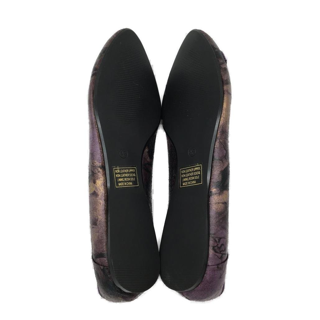 VG Design Kolage Purple Slip On Leather Look Ballet Flat Ladies Size 42 NEW