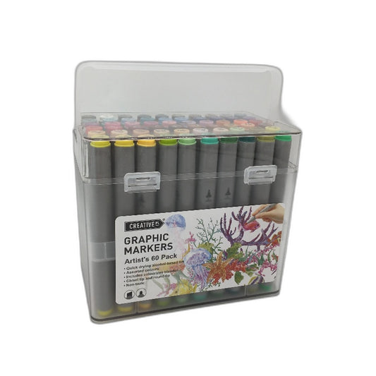 Creative PL Graphic 60 Pack Craft Sketch Artist's Markers NEW