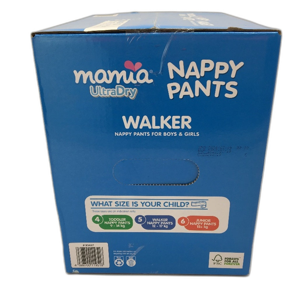 Mamia Ultra Dry Nappy Pants 50 Pack Walker Size 5 12-17kg Boys & Girls NEW