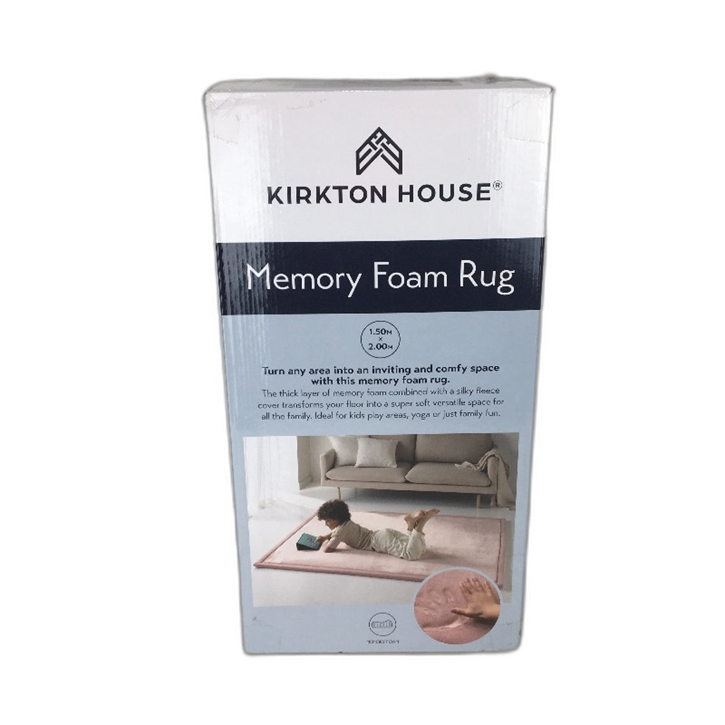 Kirkton House Memory Foam Soft Pink Floor Rug 1.5 x 2m NEW